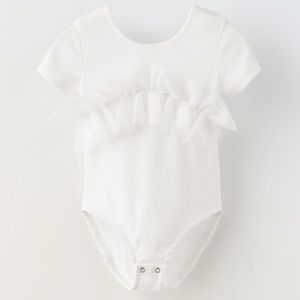 Zara Combination Tulle Bodysuit 2T-3T